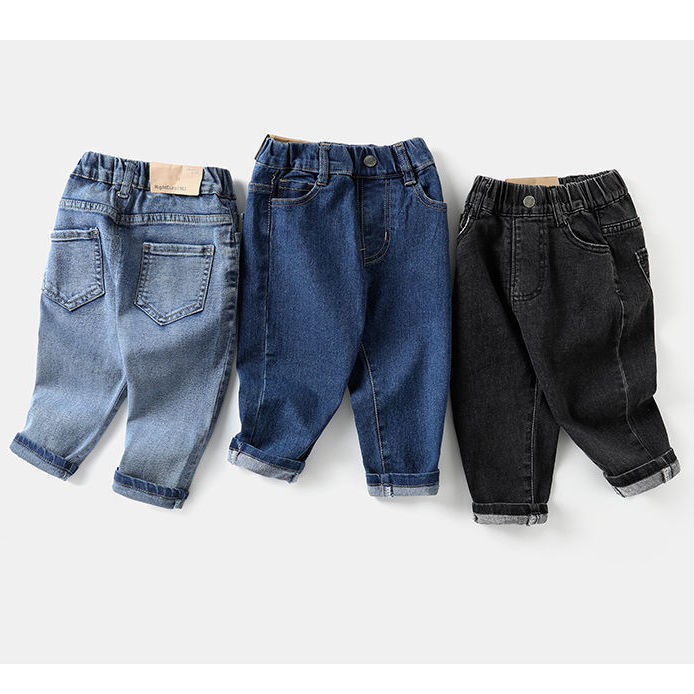 Jeans para niños primavera / otoño / invierno 2026 nuevo estilo extranjero elástico ropa infantil para niños con pantalones largos sueltos delgados