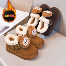 男童宝宝雪地靴婴儿童鞋冬季美拉德加绒棉鞋女童学步鞋子卡通皮靴