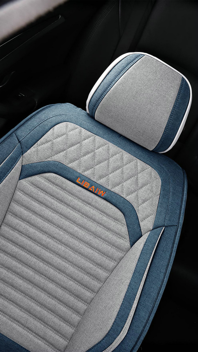New car seat cushion, full-coverage linen seat cover, universal fabric seat cushion for all seasons, non-removable breathable seat cover