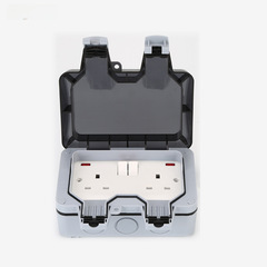 Factory direct supply cross-border IP66 outdoor waterproof plug with British standard, equipped with indicator light, rainproof charging power strip