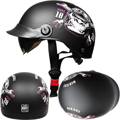 Women's Electric Scoop Helmet Lightweight | Motosiklet kaskı (dəbilqə) - purple-orangutan-regulator-suitable-for-head-circumference-55-61cm