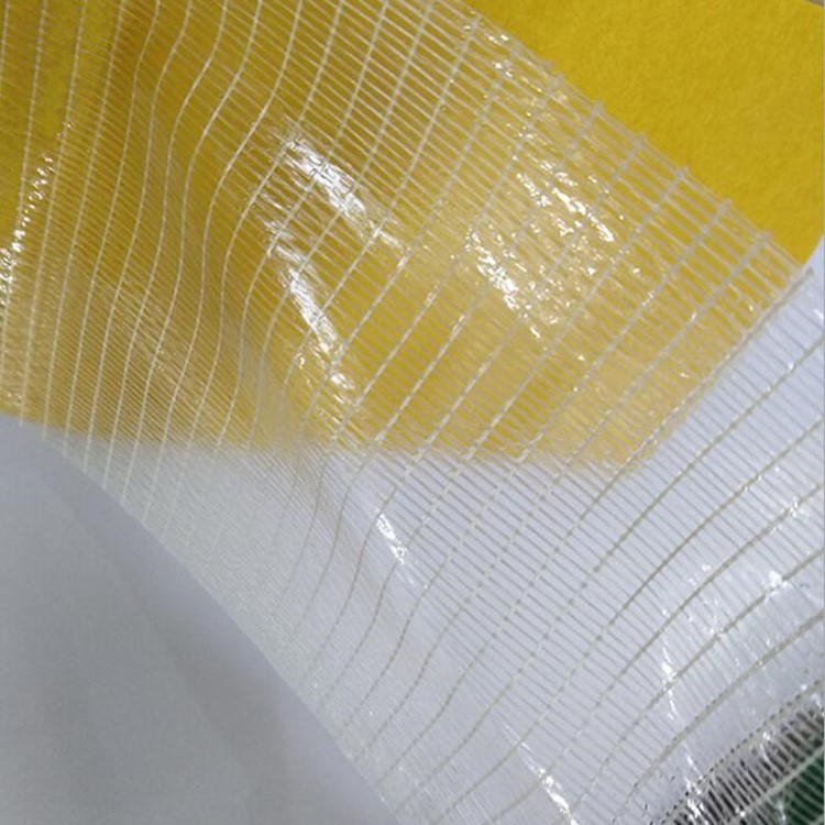 纤维双面胶带/高密度高温强粘胶带/透明十字网格玻璃纤维双面胶