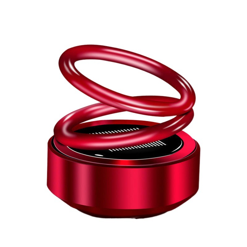 Aromaterapia de coche, decoración giratoria de suspensión de doble anillo solar, decoración creativa de coche