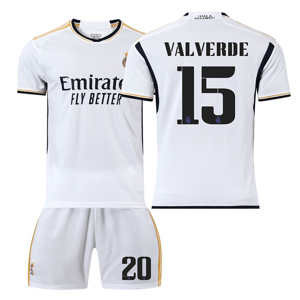 Uniforme de fútbol del Real Madrid 2425 para hombre, camiseta de fútbol número 7 Vinicius, número 5 Bellingham, número 10 Mbappé