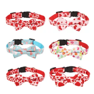 跨境新品塑料插扣狗项圈宠物用品情人节小狗项圈爱心系列新品厂家