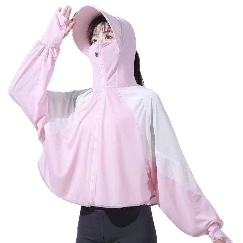 2025 новый солнцезащитный крем женский внешний нанос новый ледяной шелк летнее цветовое шитье анти-УФ тонкий и легкий воздухопроницаемый солнцезащитный крем