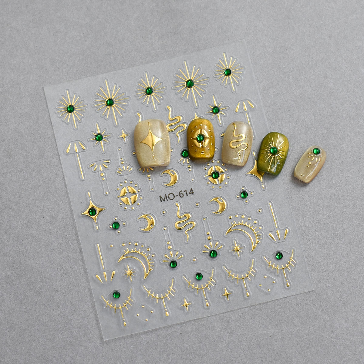 Pegatinas de manicura dorada de estrellas y luna relieves tridimensionales bohemio viento caliente diamante plateado DIY lleva pegatinas de uñas
