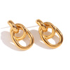 Small golden earrings stainless steel, European style, 750 sample gold, french style