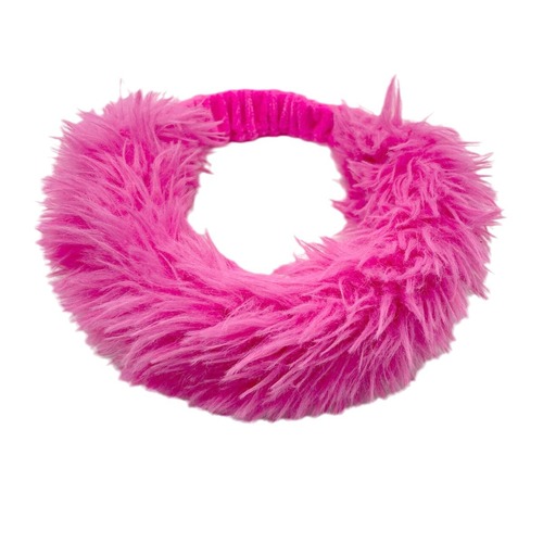 Cute and quirky, long-haired, plush striped ox horn-shaped face-washing party hair tie for girls
