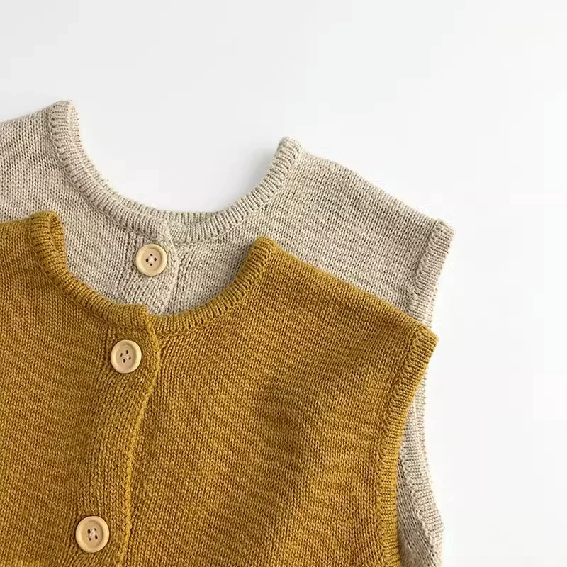 Children's autumn vest for men and women, sweater, knitted cardigan, children's clothing, western style, Korean style, 3 years