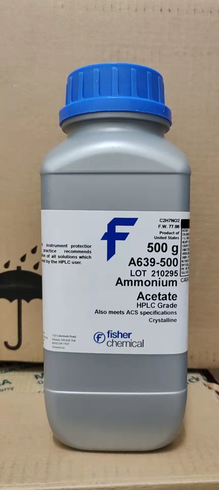 Fisher试剂色谱纯乙酸铵A639-500G