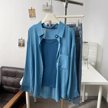 防晒衬衫女小个子夏季薄款2025年新款设计感奶黄色防晒衣开衫5249