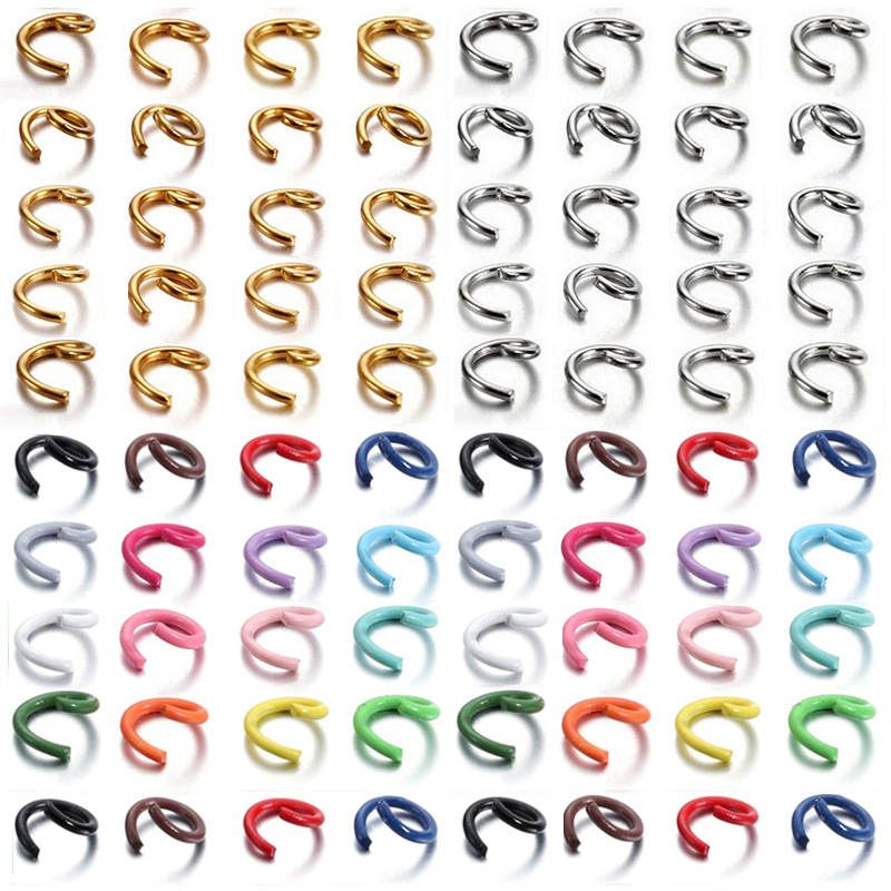 Candy-Colored Lacquer Open and Closed Single Loop DIY Handmade Beaded Bracelet Necklace Keychain Pendant Connector Ring