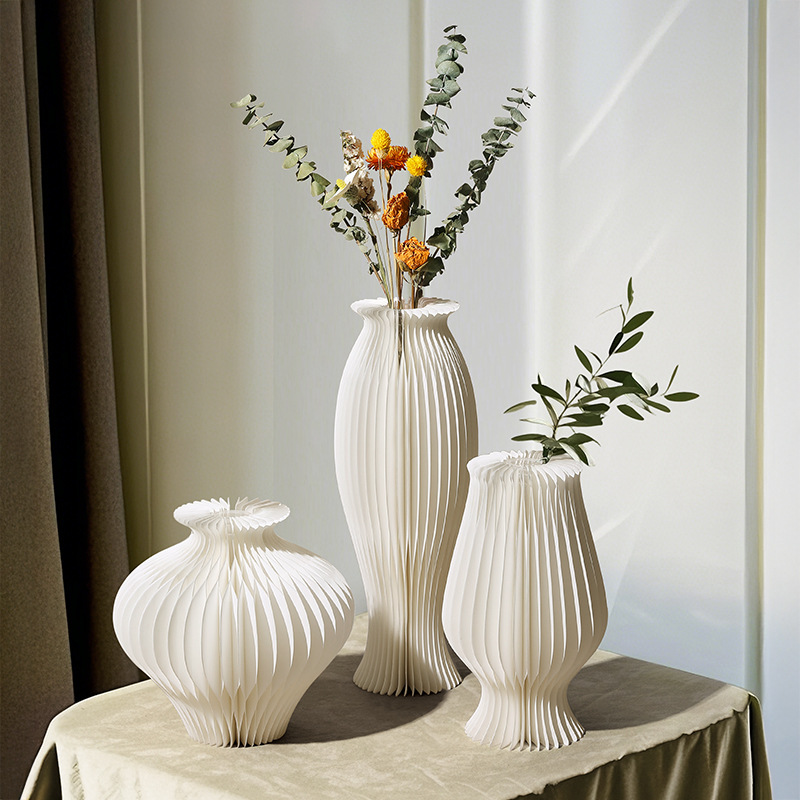 Cartones plegables creativos, flores de arte de papel, nuevos jarrones de arte de papel chino, flores, flores, flores secas, decoraciones de recipientes