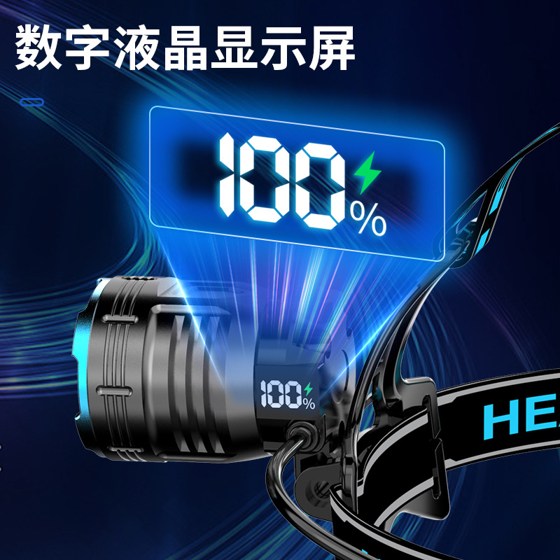 Faros de doble luz roja y blanca, sensor de alta potencia, pantalla de potencia digital lateral, faro, iluminación exterior, linterna fuerte