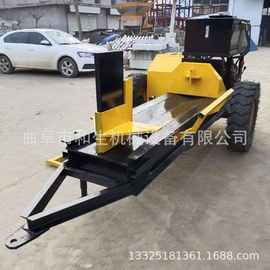 劈柴机移动式35吨液压劈木机装车劈柴机图片柴油动力破柴器定制