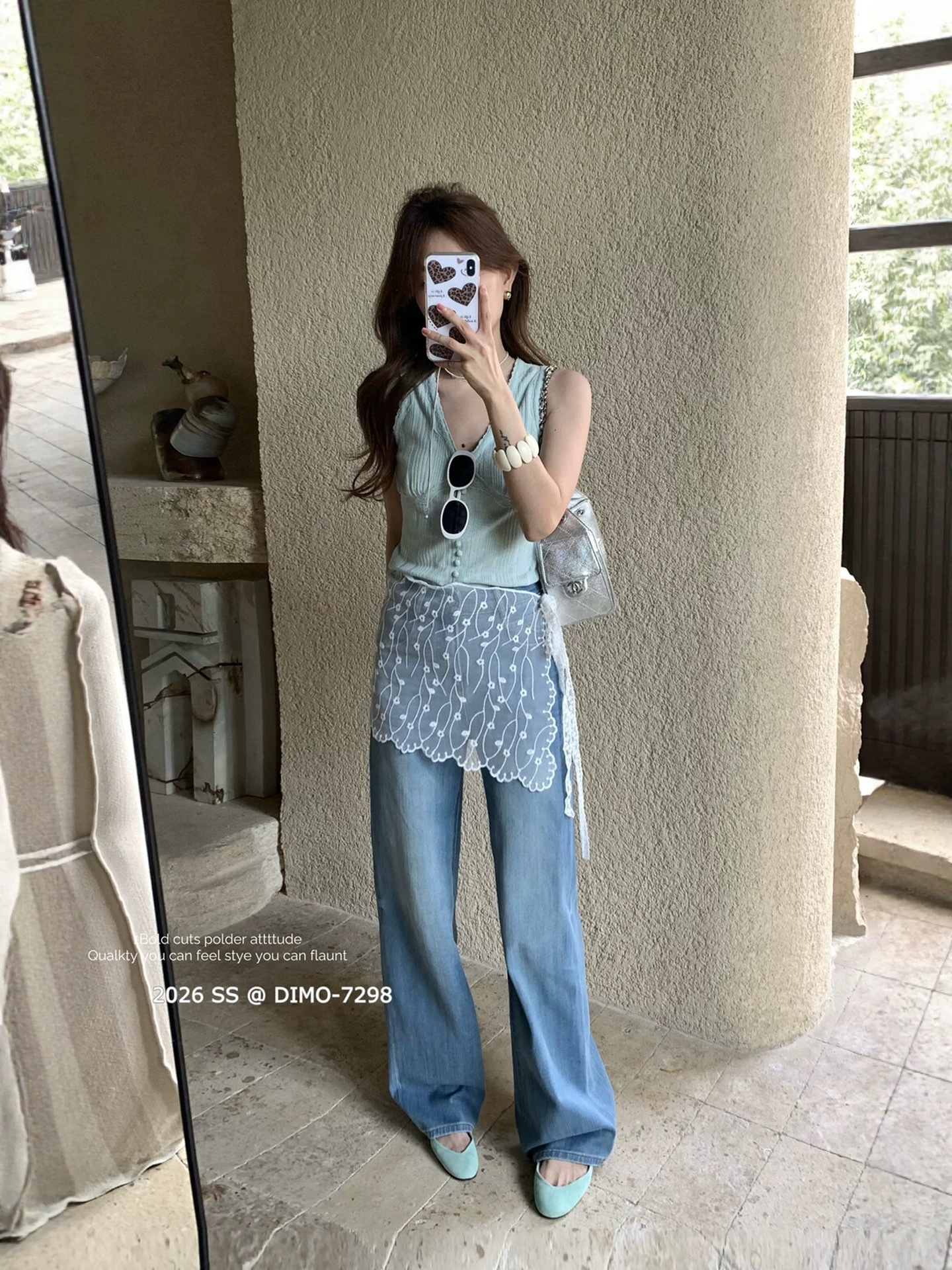 연지화 사각 스카프