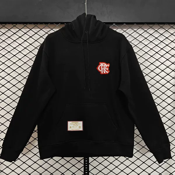 Flamenco Retro Small Embroidered Sweatshirt Men's Sports Pure Cotton Pullover Thickeneded Jacket Hooded Autumn and Winter Top