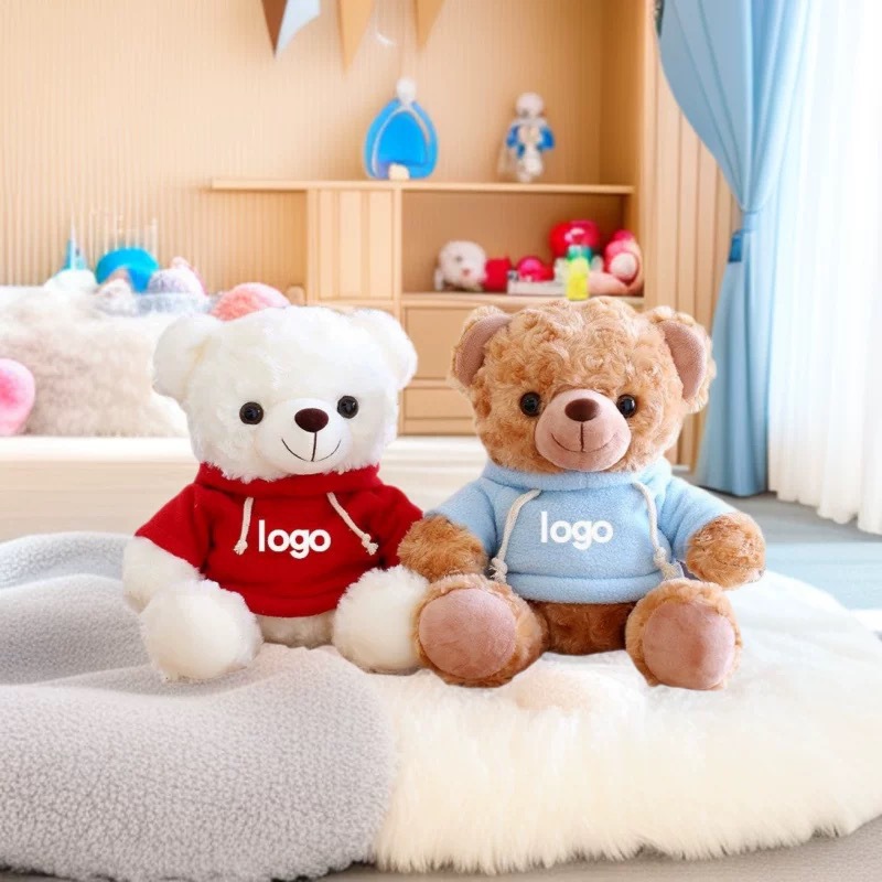 Polo camiseta pequeña compañía de muñecas de peluche regalo muñecas de peluche muñecas de peluche vestido muñeca impresión logotipo