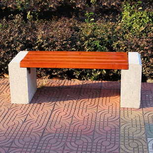 Long Stone Bench Manufacturer Wholesale Stone Sculpture Park Stone Bench Outdoor Stone Bench Square Community Granite Wooden Seat