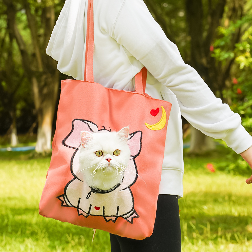 Mascotas para gatos bolsas de viaje al por mayor bolsas para perros y gatos bolsas de mano para perros pequeños salientes bolsas de hombro para perros