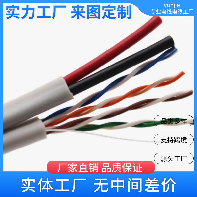 Indoor Utp Cat5E and 2-Core Power Cable Copper Wire 24 Awg Utp Cat5E Ethernet