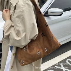 麂皮绒包包女大容量2025新款秋冬季百搭单肩子母包复古通勤托特包