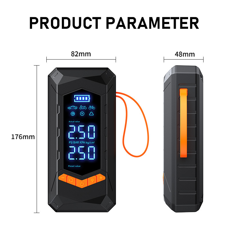Cross-Border Hw01 Car Air Pump Portable Wireless Inflator for Car Tires Automatic High-Pressure Mobile Phone Inflator