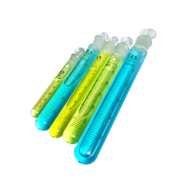 Пробирка со шкалой пробки лабораторная шлифовальная горловина пробирка с крышкой Высокое боросиликатное стекло круглое дно плоская колориметрическая пробирка Пробирка для центрифуги