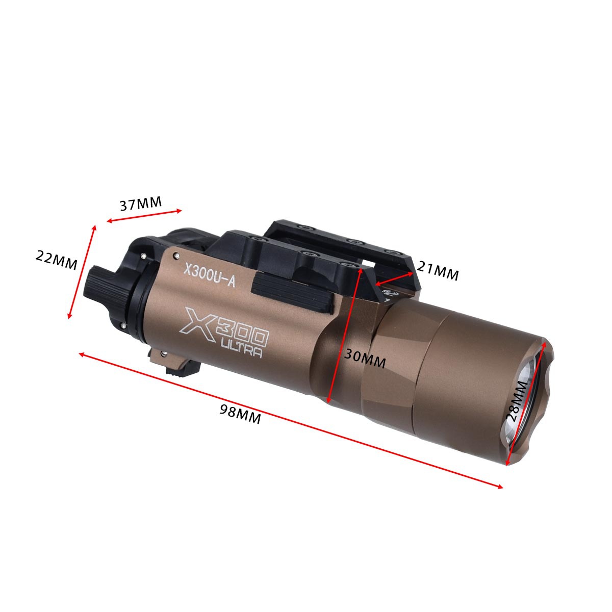 Tácticas al aire libre X300U colgar linterna de luz intensa iluminación LED aluminio lámpara de casco de alto lumen
