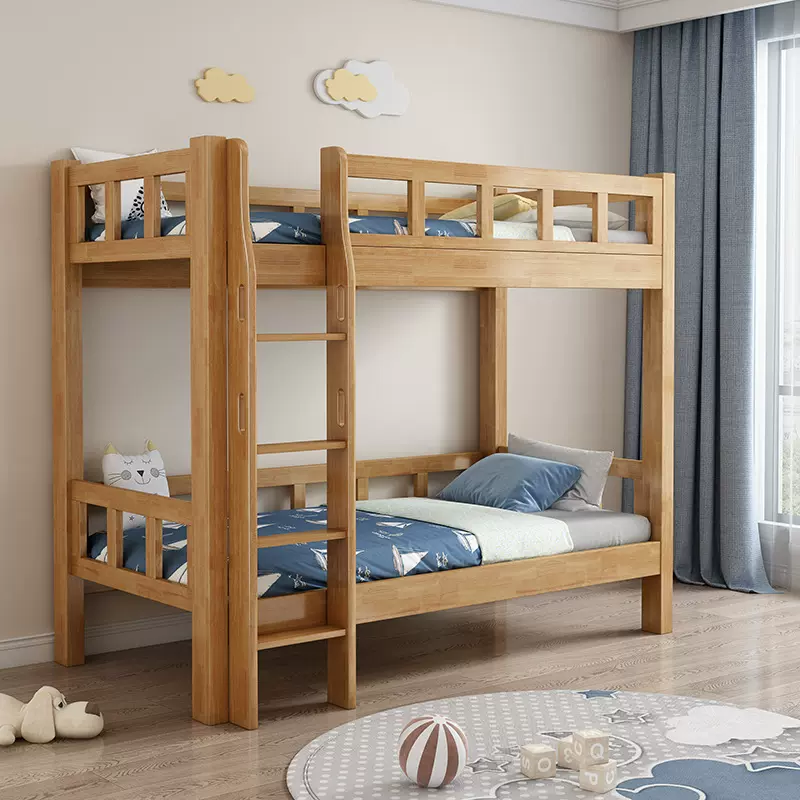 上下床双层床橡胶木加厚儿童床上下铺子母床高低床学校员工宿舍