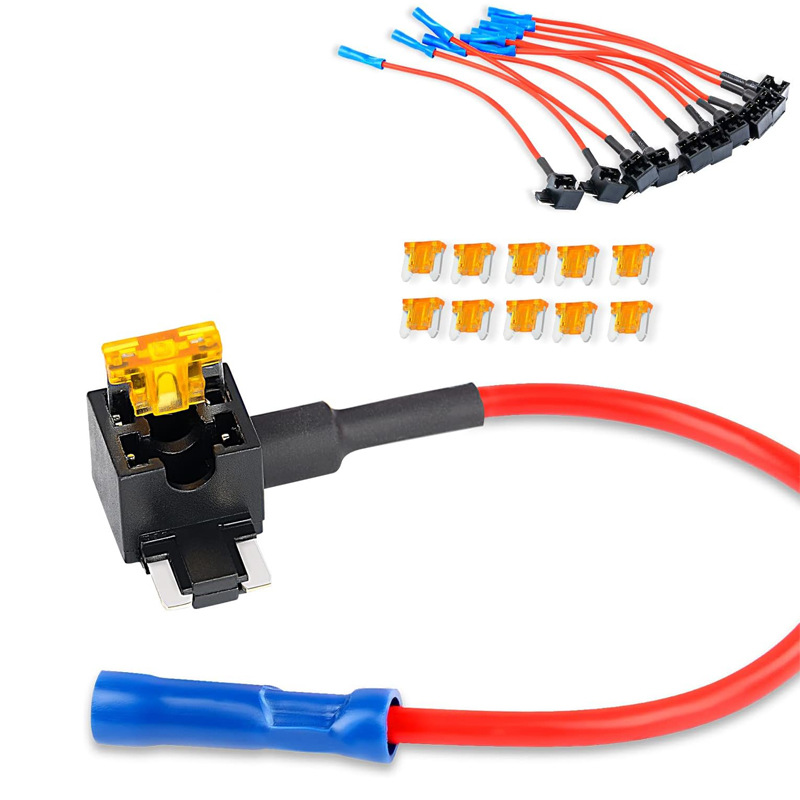 跨境热销12V取电器迷你10条套装 汽车保险丝座改装取电线插座MINI