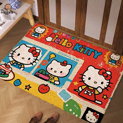 Dust Removal Mat, Avtomobil döşəmə paspasları - festive-hello-kitty-4060cm-silk-circle