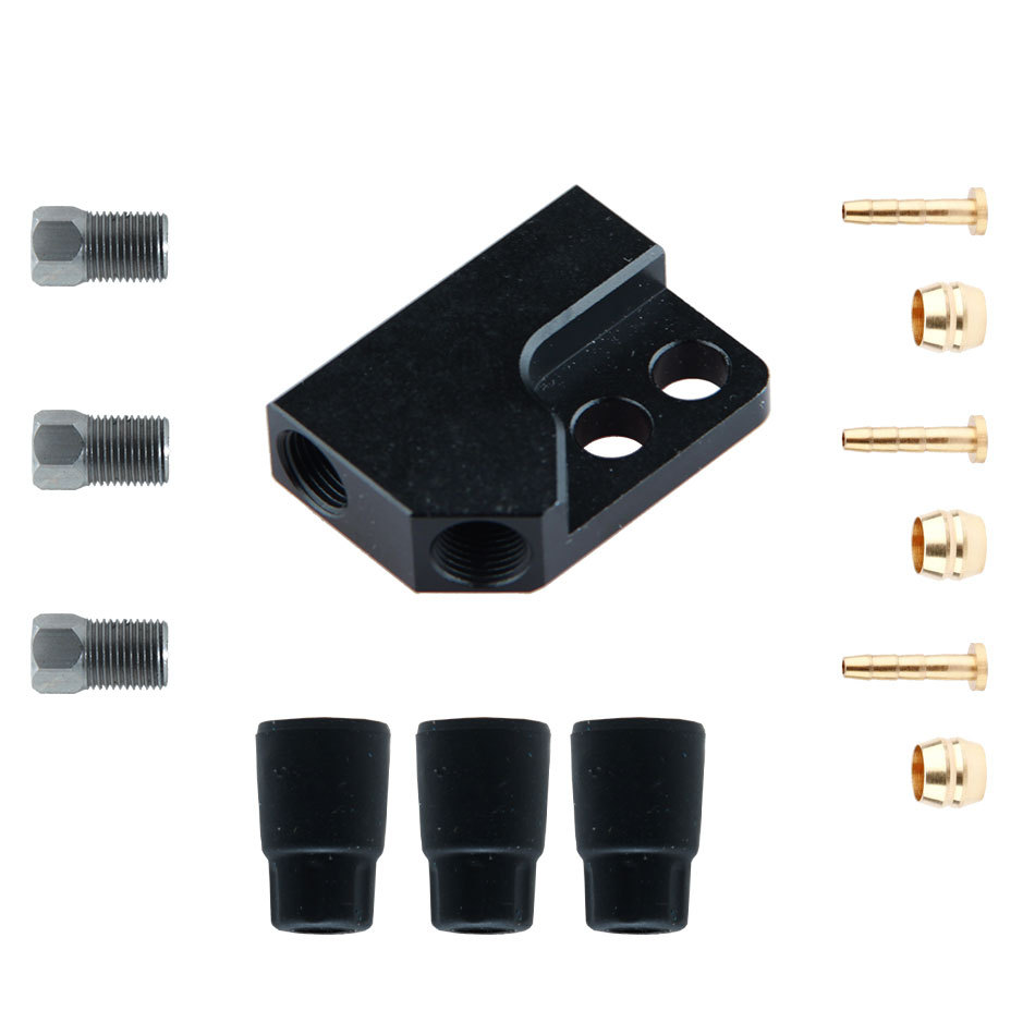 Triciclo freno hidráulico Freno de aceite de tres vías de aleación de aluminio un arrastre dos accesorios modificados tubo conector válvula de distribución de aceite