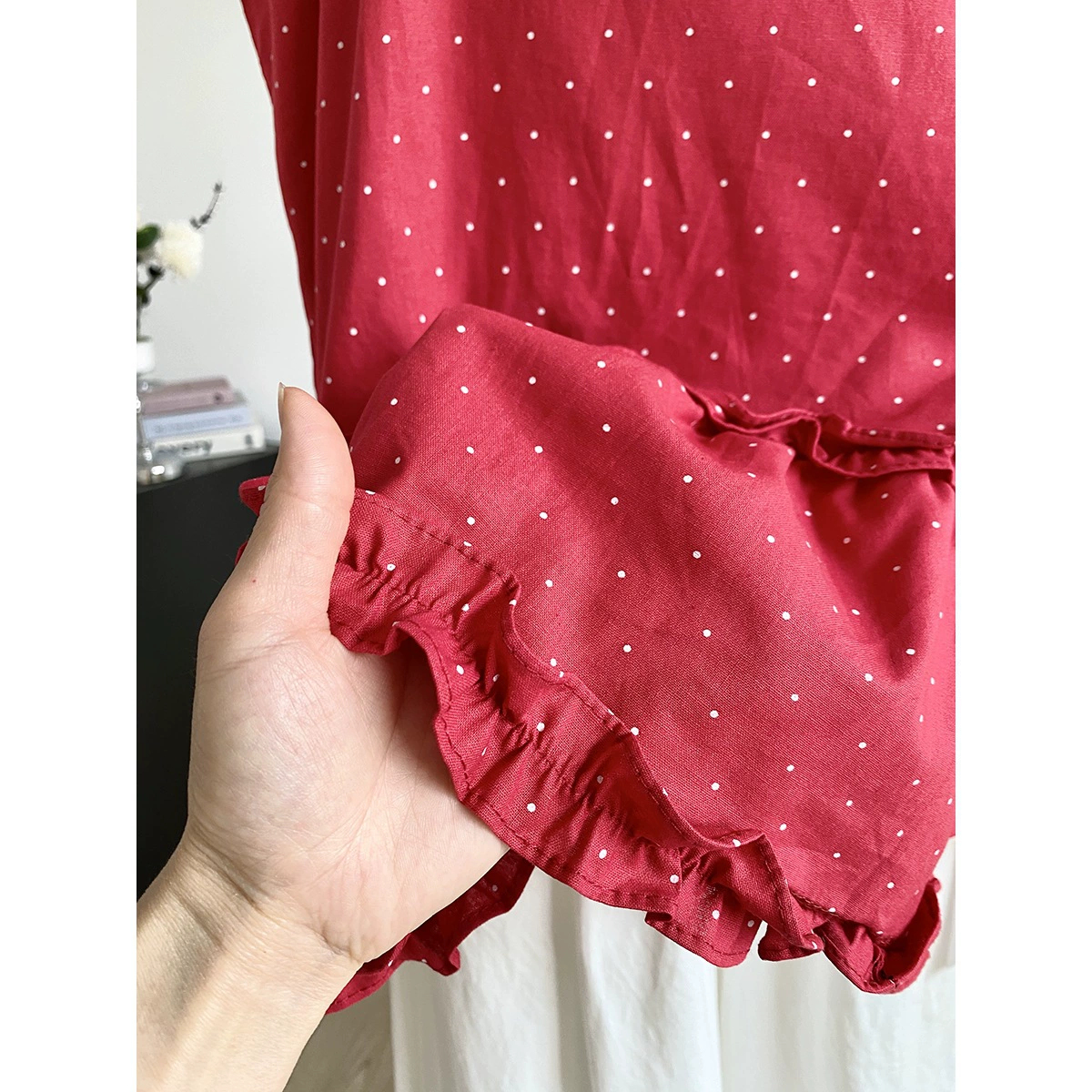 【Летнее новино】Лето Оverture Сегодняшние заметки об образе #sweetpolka-dot комплект из двух частей