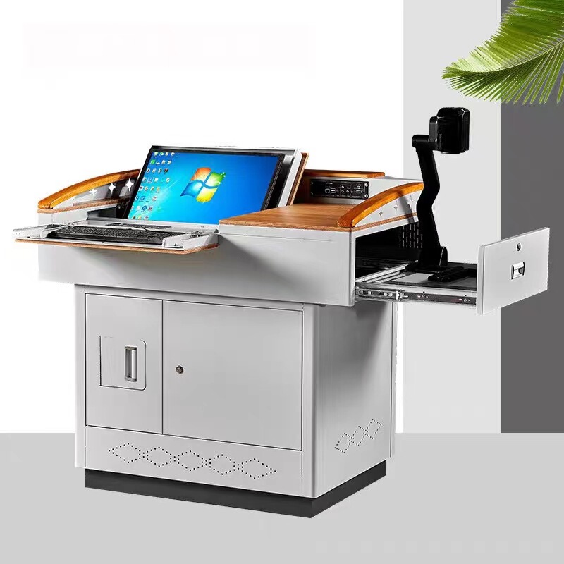 Multimedia Podium Steel Lectern Distance Learning Teaching Computer Desk Multifunctional Central Control Desk Teacher Classroom Podium Table Multimedia Podium Steel Lectern Distance Learning Teaching Computer Desk Multifunctional Central Control Desk Teacher Classroom Podium Table