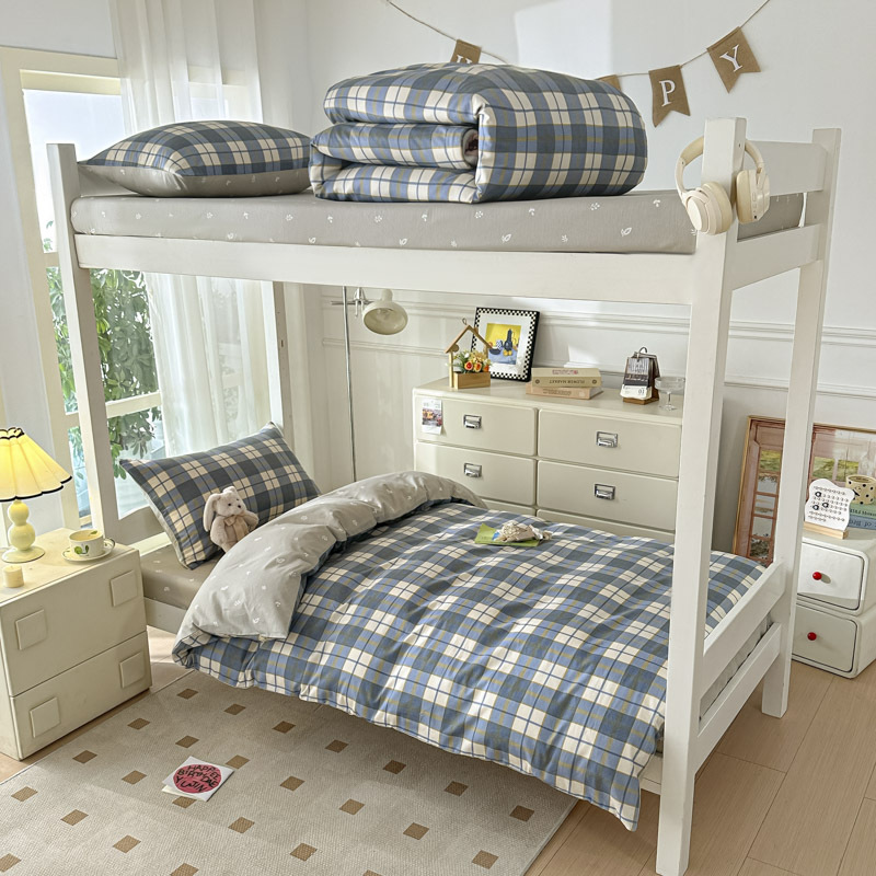 Ropa de cama de tres piezas para dormitorio de estudiantes de algodón en la temporada escolar