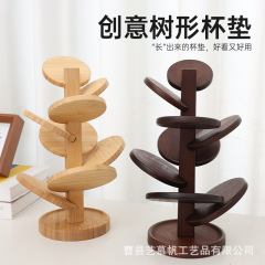 北欧家庭用無垢材断熱マットダイニングテーブルデスクトップ木製装飾品火傷防止コースターブラックウォールナットツリーコースター