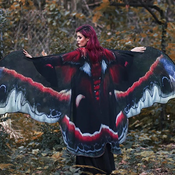 Cross-border New Butterfly Cloak Halloween Cloak Decoration Holiday Party Shawl Decoration cos Chiffon Shawl