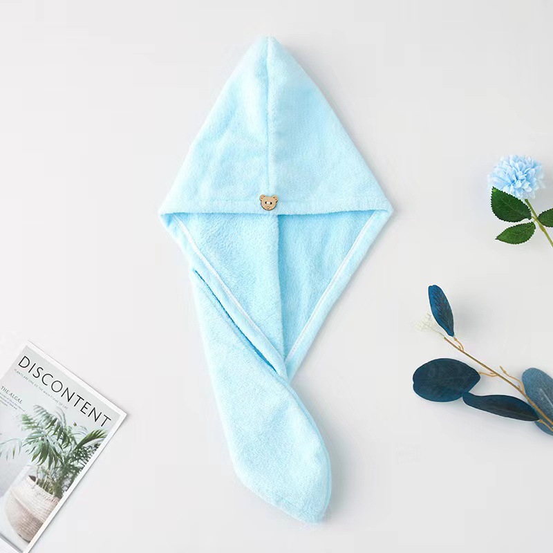 Doble capa de espesamiento absorción rápida toalla de cabello seca sombrero de cabello seco bolsa toalla de cabello largo dormitorio de estudiantes fiesta toalla de cabello seco