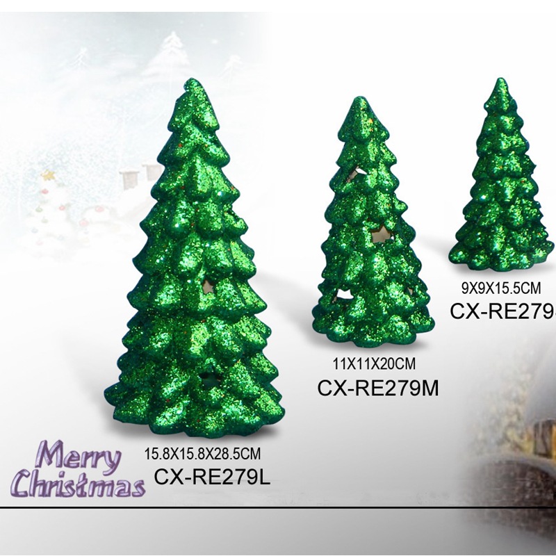 Artesanía de cerámica creativa porcelana blanca LED árbol de Navidad transparente hogar sala de estar decoración de dormitorio regalos de vacaciones