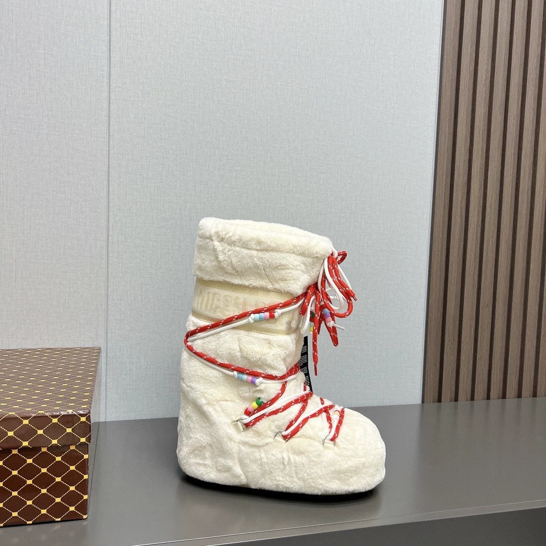 Меховые Moon Boots, в том же стиле как интернет-знаменитость, с повышением роста, нескользящие, теплые, толстая подошва снегоступы, милые уродливые сапоги для женщин