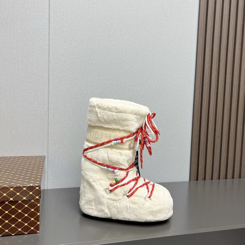 Меховые Moon Boots, в том же стиле как интернет-знаменитость, с повышением роста, нескользящие, теплые, толстая подошва снегоступы, милые уродливые сапоги для женщин