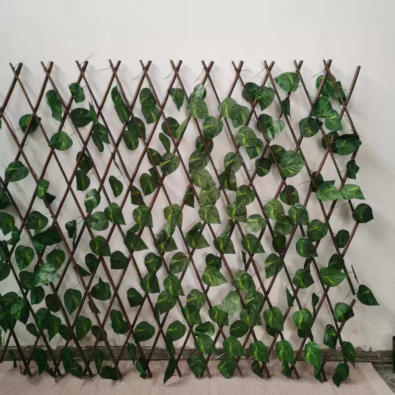 Cross-Border Artificial Fence Balcony Screen Decoration Leafy Retractable Plant Wall Plastic Vine Outdoor Fence Greenery