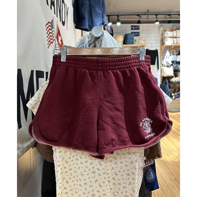 Brandy's New Summer Style St.George Dragon Embroidered Shorts bm Straight Elastic Waist Versatile Casual Pants