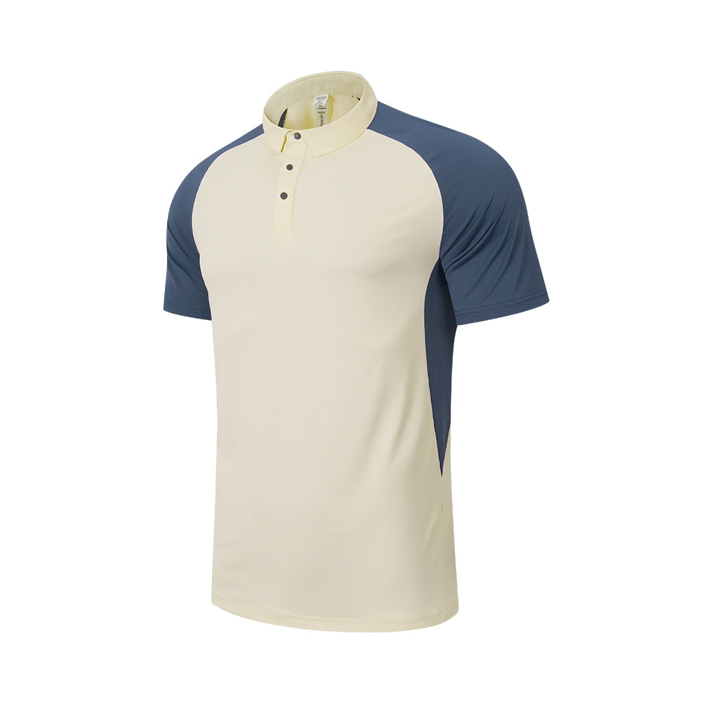 2025 nueva camisa deportiva de manga corta al aire libre Polo con solapa de botón de moda medio abierto camisa cultural casual tamaño europeo