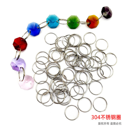 Wholesale 304 stainless steel ring crystal bead curtain connecting ring octagonal bead connecting clip lighting DIY accessories manufacturer