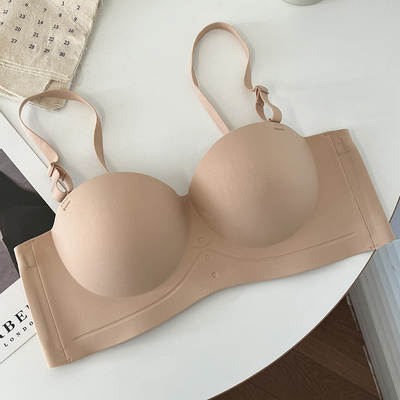 Women's Push Up Bra Sexy Half Cup Seamless Wire-Free Detachable Strapless Design To Enhance Small Breasts Summer Underwear Intimate Apparel_voghion.com