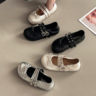 Fashion All-Match Retro Ballet Style Mary Jane Women's Shoes 2025 Summer Retro Small Leather Shoes Women's Flat Shoes Soft Sole Shoes