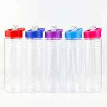 跨境现货ps塑料太空杯 吸管杯子批发700ml运动水壶 广告礼品杯子